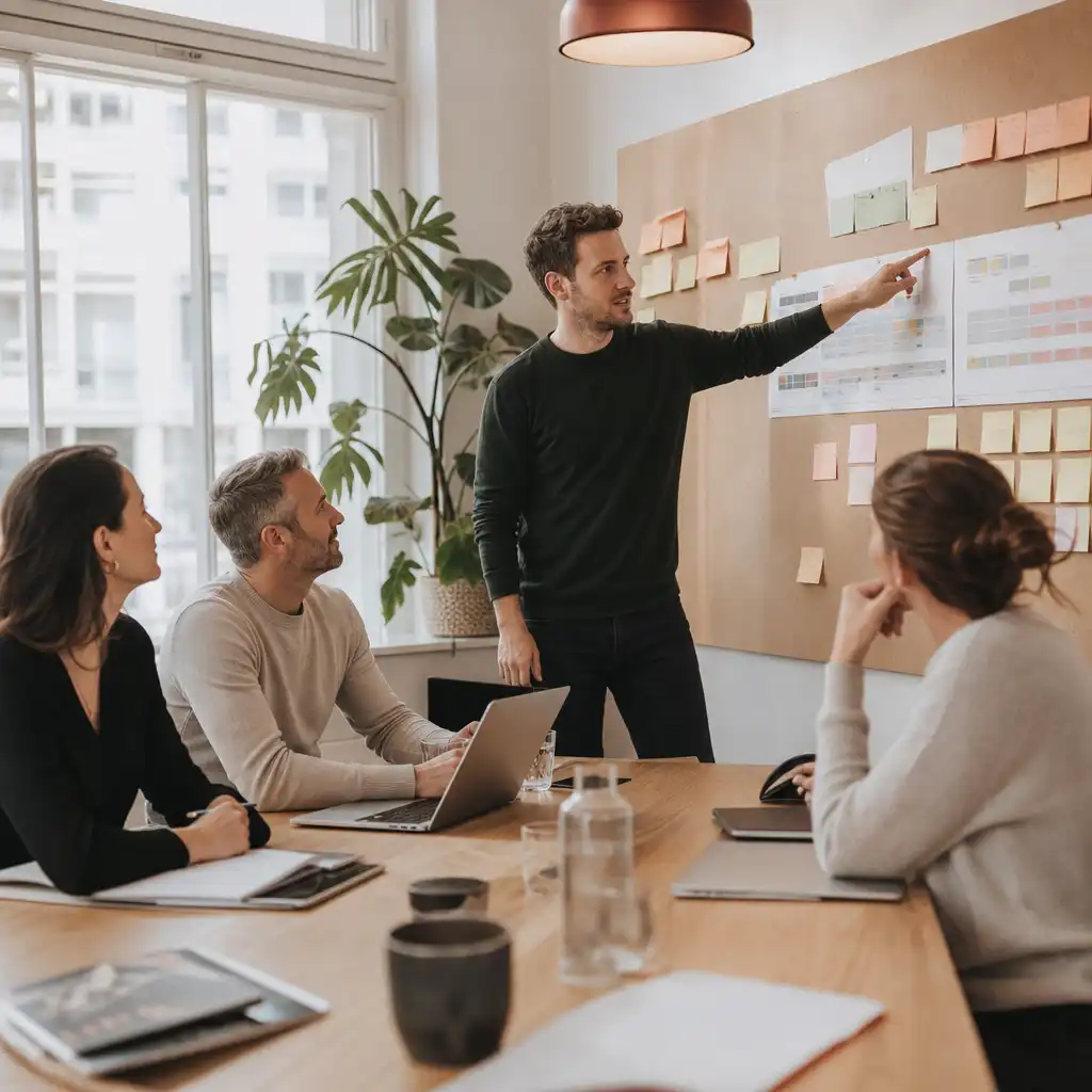 Team arbeitet gemeinsam an einem Projekt