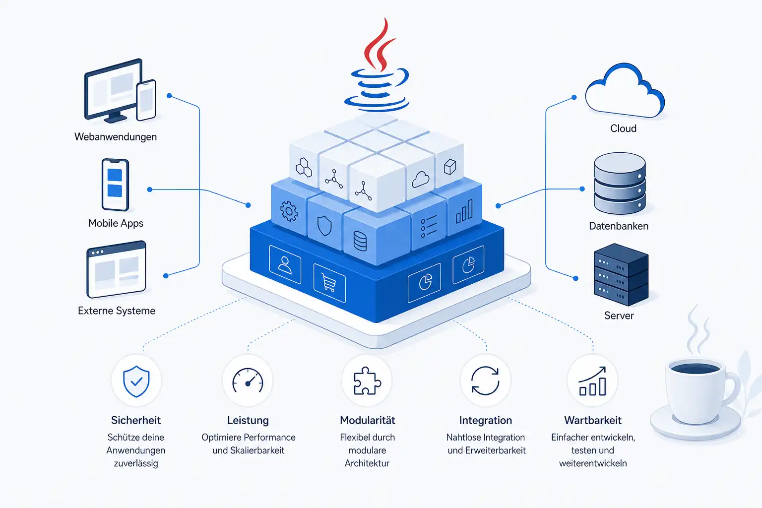 Infografik: Schwerpunkte der Java-Kurse bei cmt in München
