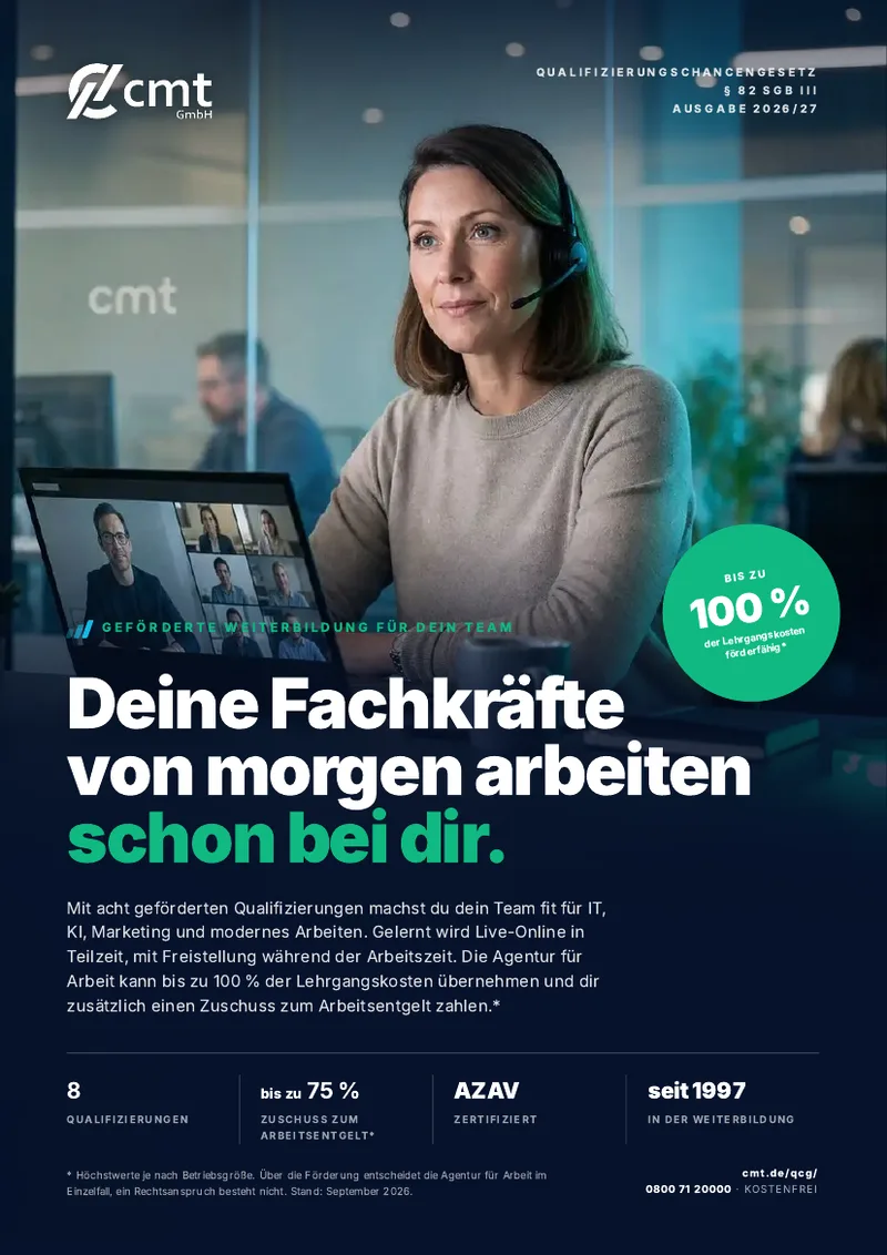 Cover: Geförderte Weiterbildung für dein Team